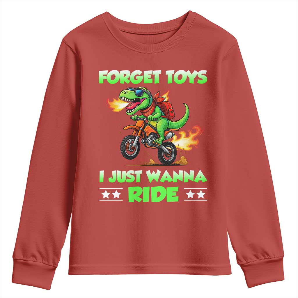 Motocross Dirt Bike Boys Youth Sweatshirt Forget Toys I Just Wanna Ride - Wonder Print Shop