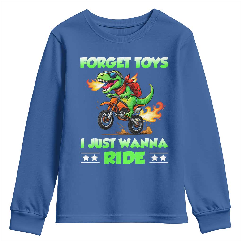 Motocross Dirt Bike Boys Youth Sweatshirt Forget Toys I Just Wanna Ride - Wonder Print Shop