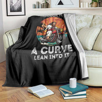 Funny Jesus Christian Motorcycle Throw Blanket When Life Throws You A Curve Lean Into It - Wonder Print Shop