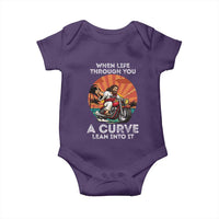 Funny Jesus Christian Motorcycle Baby Onesie When Life Throws You A Curve Lean Into It - Wonder Print Shop