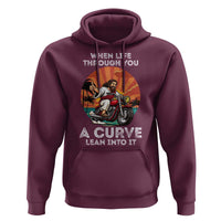 Funny Jesus Christian Motorcycle Hoodie When Life Throws You A Curve Lean Into It - Wonder Print Shop