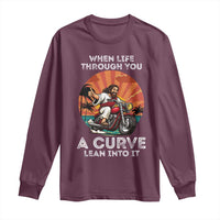 Funny Jesus Christian Motorcycle Long Sleeve Shirt When Life Throws You A Curve Lean Into It - Wonder Print Shop