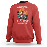 Funny Jesus Christian Motorcycle Sweatshirt When Life Throws You A Curve Lean Into It - Wonder Print Shop