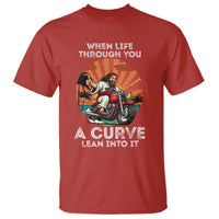 Funny Jesus Christian Motorcycle T Shirt When Life Throws You A Curve Lean Into It - Wonder Print Shop