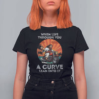 Funny Jesus Christian Motorcycle T Shirt For Women When Life Throws You A Curve Lean Into It - Wonder Print Shop