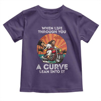 Funny Jesus Christian Motorcycle Toddler T Shirt When Life Throws You A Curve Lean Into It - Wonder Print Shop