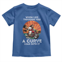 Funny Jesus Christian Motorcycle Toddler T Shirt When Life Throws You A Curve Lean Into It - Wonder Print Shop