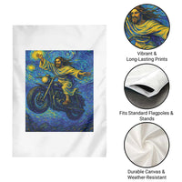 Funny Jesus Christian Motorcycle Garden Flag Starry Night Van Gogh Biker - Wonder Print Shop