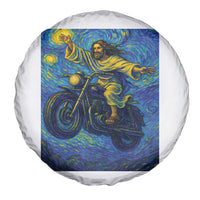Funny Jesus Christian Motorcycle Spare Tire Cover Starry Night Van Gogh Biker - Wonder Print Shop
