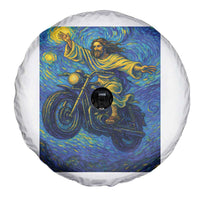 Funny Jesus Christian Motorcycle Spare Tire Cover Starry Night Van Gogh Biker - Wonder Print Shop