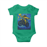 Funny Jesus Christian Motorcycle Baby Onesie Starry Night Van Gogh Biker - Wonder Print Shop