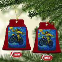 Funny Jesus Christian Motorcycle Ceramic Ornament Starry Night Van Gogh Biker - Wonder Print Shop