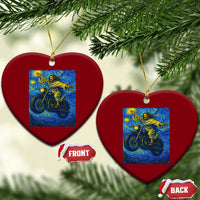 Funny Jesus Christian Motorcycle Ceramic Ornament Starry Night Van Gogh Biker - Wonder Print Shop