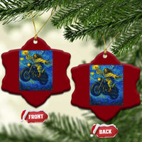 Funny Jesus Christian Motorcycle Ceramic Ornament Starry Night Van Gogh Biker - Wonder Print Shop