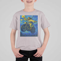 Funny Jesus Christian Motorcycle T Shirt For Kid Starry Night Van Gogh Biker - Wonder Print Shop