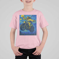 Funny Jesus Christian Motorcycle T Shirt For Kid Starry Night Van Gogh Biker - Wonder Print Shop