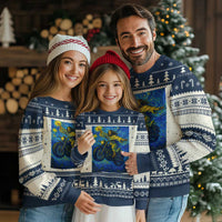 Funny Jesus Christian Motorcycle Ugly Christmas Sweater Starry Night Van Gogh Biker - Wonder Print Shop