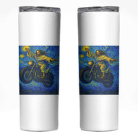 Funny Jesus Christian Motorcycle Skinny Tumbler Starry Night Van Gogh Biker