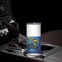 Funny Jesus Christian Motorcycle Skinny Tumbler Starry Night Van Gogh Biker