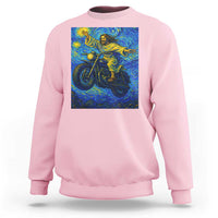 Funny Jesus Christian Motorcycle Sweatshirt Starry Night Van Gogh Biker - Wonder Print Shop