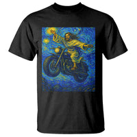 Funny Jesus Christian Motorcycle T Shirt Starry Night Van Gogh Biker - Wonder Print Shop