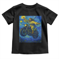 Funny Jesus Christian Motorcycle Toddler T Shirt Starry Night Van Gogh Biker - Wonder Print Shop