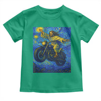 Funny Jesus Christian Motorcycle Toddler T Shirt Starry Night Van Gogh Biker - Wonder Print Shop