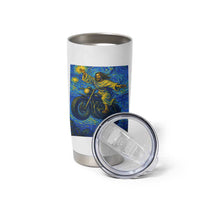Funny Jesus Christian Motorcycle Tumbler Cup Starry Night Van Gogh Biker