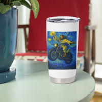Funny Jesus Christian Motorcycle Tumbler Cup Starry Night Van Gogh Biker