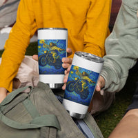 Funny Jesus Christian Motorcycle Tumbler Cup Starry Night Van Gogh Biker