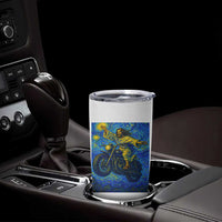 Funny Jesus Christian Motorcycle Tumbler Cup Starry Night Van Gogh Biker