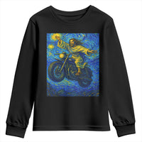 Funny Jesus Christian Motorcycle Youth Sweatshirt Starry Night Van Gogh Biker - Wonder Print Shop