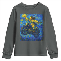 Funny Jesus Christian Motorcycle Youth Sweatshirt Starry Night Van Gogh Biker - Wonder Print Shop