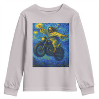 Funny Jesus Christian Motorcycle Youth Sweatshirt Starry Night Van Gogh Biker - Wonder Print Shop