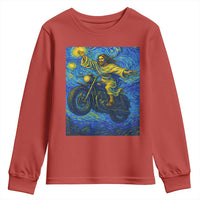 Funny Jesus Christian Motorcycle Youth Sweatshirt Starry Night Van Gogh Biker - Wonder Print Shop