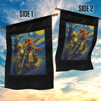 Jesus Christian Motorcycle Starry Night Van Gogh Garden Flag - Wonder Print Shop