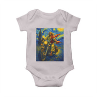 Jesus Christian Motorcycle Starry Night Van Gogh Baby Onesie - Wonder Print Shop