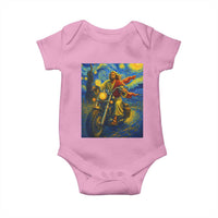 Jesus Christian Motorcycle Starry Night Van Gogh Baby Onesie - Wonder Print Shop