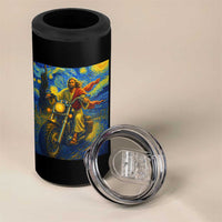 Jesus Christian Motorcycle Starry Night Van Gogh 4 in 1 Can Cooler Tumbler