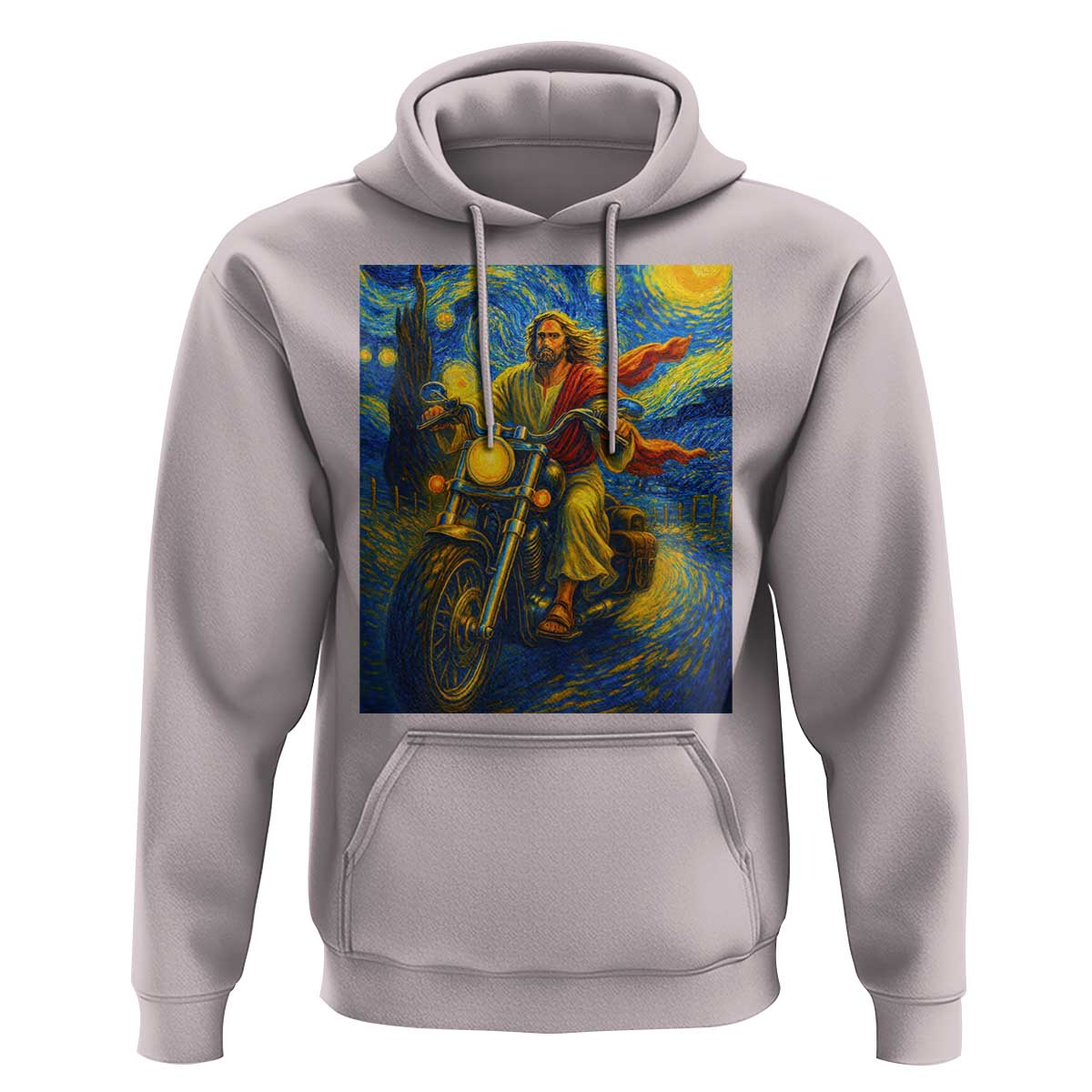 Jesus Christian Motorcycle Starry Night Van Gogh Hoodie - Wonder Print Shop
