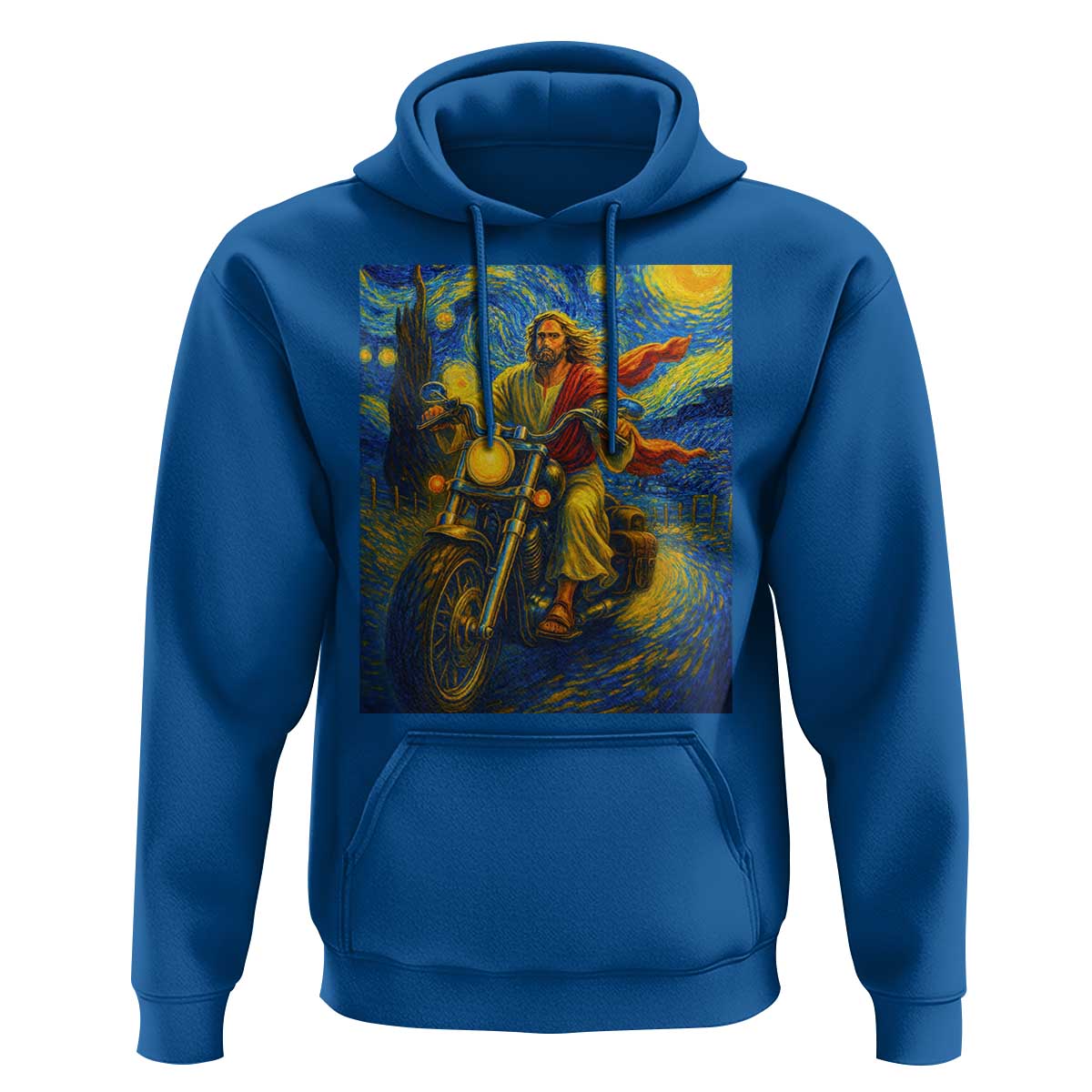 Jesus Christian Motorcycle Starry Night Van Gogh Hoodie - Wonder Print Shop