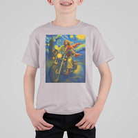 Jesus Christian Motorcycle Starry Night Van Gogh T Shirt For Kid - Wonder Print Shop