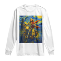Jesus Christian Motorcycle Starry Night Van Gogh Long Sleeve Shirt - Wonder Print Shop