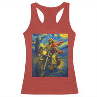 Jesus Christian Motorcycle Starry Night Van Gogh Racerback Tank Top - Wonder Print Shop