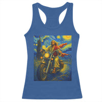 Jesus Christian Motorcycle Starry Night Van Gogh Racerback Tank Top - Wonder Print Shop