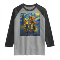 Jesus Christian Motorcycle Starry Night Van Gogh Raglan Shirt - Wonder Print Shop