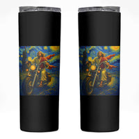 Jesus Christian Motorcycle Starry Night Van Gogh Skinny Tumbler