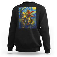Jesus Christian Motorcycle Starry Night Van Gogh Sweatshirt - Wonder Print Shop
