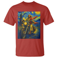 Jesus Christian Motorcycle Starry Night Van Gogh T Shirt - Wonder Print Shop