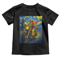 Jesus Christian Motorcycle Starry Night Van Gogh Toddler T Shirt - Wonder Print Shop